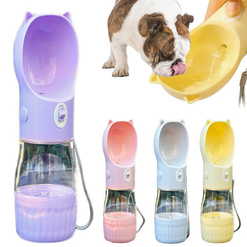 Portable Water Bottle with Food Container for Small To Medium  Dogs.