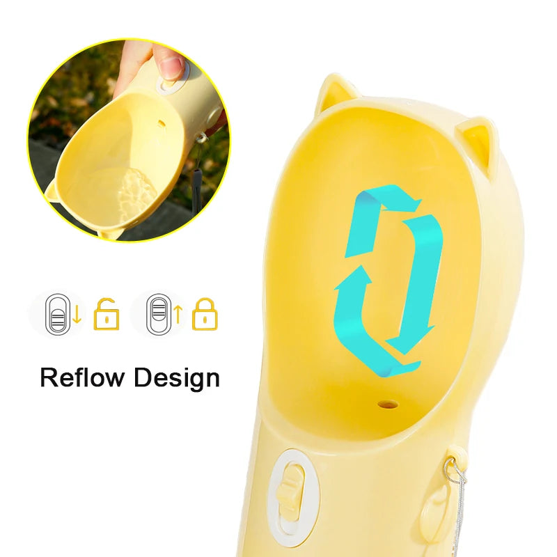 Portable Water Bottle with Food Container for Small To Medium  Dogs.