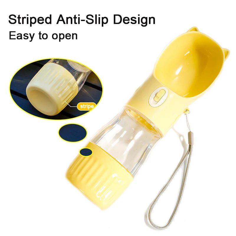 Portable Water Bottle with Food Container for Small To Medium  Dogs.