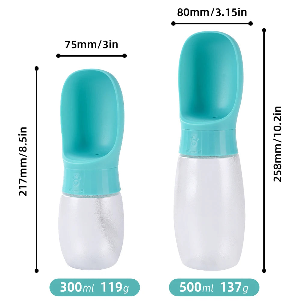 300ML Or 500ML Portable Water Bottle for Small To Medium Dogs.